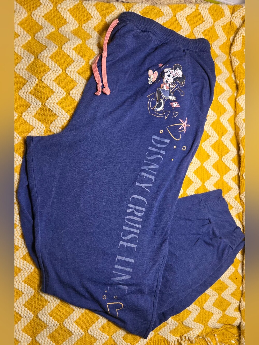Disney Cruise Line Navy Blue Minnie Mouse Joggers 1x - Picture 4 of 6